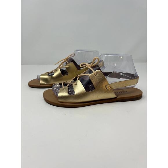 Ana Capri Women's Gladiator Metallic Gold Sandals Flats Size 37 US 6.5 - Picture 4 of 13
